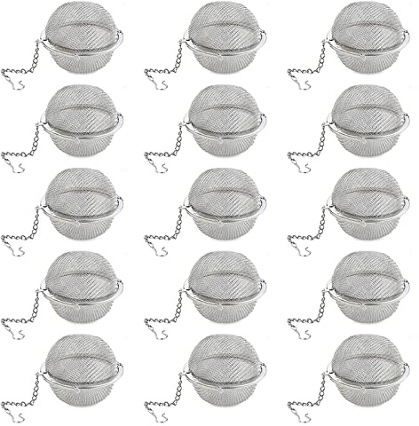 Loose Leaf Tea Steeper, Tea Ball Infusers for Loose Tea,Extra Fine Mesh Tea Strainer Tea Diffusers,Stainless Steel Tea Filter for Brew Leaf Tea Flavoring Herbal Spices Seasonings (15)