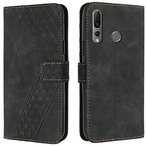 OKZone Coque pour Huawei P Smart Z/Y9 Prime 2019, Etui Protection Housse Premium en Cuir PU Portefeuille Étui Téléphone [Fermoir Magnétique] [Fentes pour Cartes] Flip Case（Noir