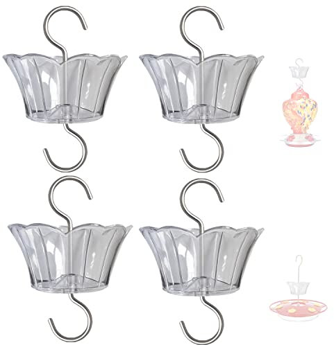 Ameisengräben für Kolibri-Futterspender – 85 ml x 4 Stück, transparenter Insektenschutz mit großer Kapazität