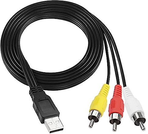 XMSJSIY USB zu RCA Kabel USB A 2.0 Stecker zu 3 RCA Stecker Jack Video Audio AV Composite Capture Card Splitter Adapter Kabel für TV/PC - 1.5M/4.92FT