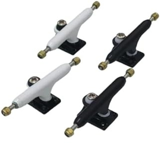 LEEFAI 2 set Professinal Fingerboard Trucks 34mm G3 bianco+Nero Pro Truck-Inverted Kingpin più duro Aggiornato Boccole con Coppe pivot - Senza distanziatore - Assi singoli - con hardware e strumento