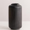 Gerippte Vase Schwarz 20 cm Hoch, Modern Blumenvasen aus Keramik für Tischdeko Innenbereich, Deko Vasen für Pampasgras