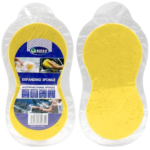 Jumbo Sponges, 2 Pack Car Sponges,Cleaning Sponge and Anti Scratch Technology, for Window Washing & Car Exterior(2pcs Yellow)