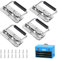 Supaway 4pcs Mango de caja de herramientas Mango de caja plegable de hierro Mango plegable de resorte con agarre de goma Mango reemplazable para cajas de herramientas o cajas de almacenaje,110mm
