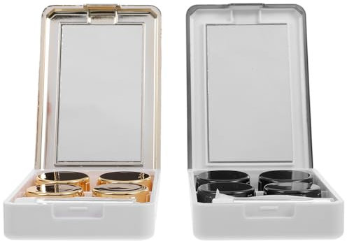 BCOATH 2sätze Tragbare Kontaktlinsen-aufbewahrungsboxen Aus Kunststoff Kompakt Und Leicht Auslaufsichere Reise Kosmetikboxen Für Farbige Kontaktlinsen Praktisch Für Unterwegs Und Zuhause