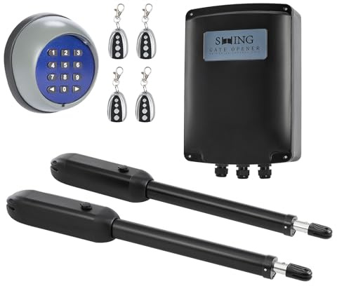 CO-Z Swing Gate Opener,Automatic Gate Motor for Doors Up to 500kg*2 6m,Driveway Home Garden Swing Gate Opening System with Wireless Keypad and 4xRemote Control Key Fobs