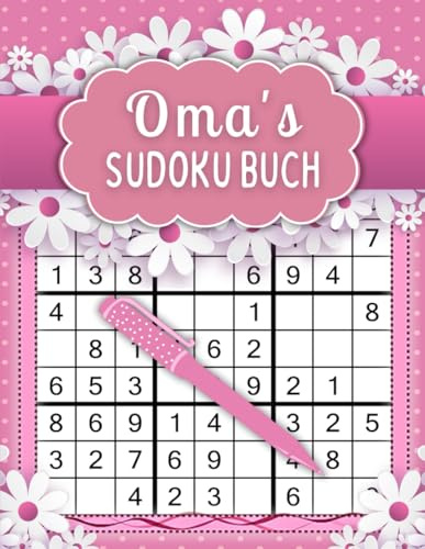 Oma's Sudoku Buch: Großdruck - 100 Rätsel Leicht bis Mittel mit Lösungen | Rosa Rätselheft für Senioren