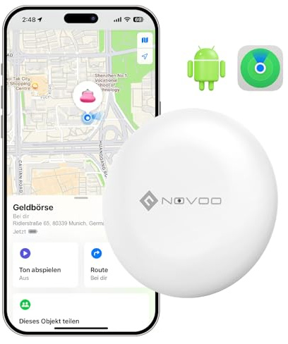 NOVOO Smart Tag, Apple e Google Find My, 80dB, 1 Pezzo
