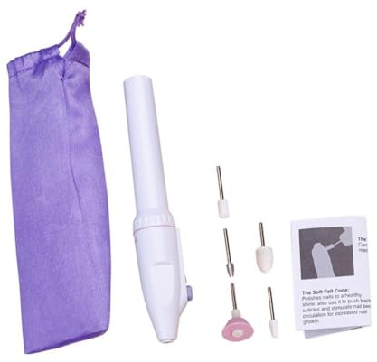 SKISUNO Polisseuse à Ongles Outil de Polissage des Ongles Blanc Électrique Portable en ABS pour Enlever la Peau Morte Fonction Batterie Alimentée Compact et Pratique