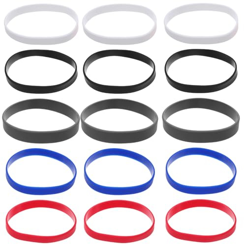 WOONEKY 50 St Elastiska Silikonarmband i Flera Färger Stretchbara Vattentäta och Justerbara Armband för Män Kvinnor och Ungdomar Idealiska för Sport Fester och Event