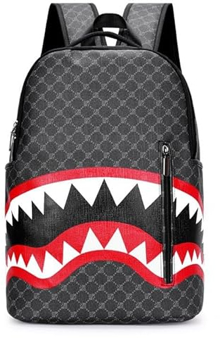 Syzplnwy Zaino per Tempo Libero a Tema Squalo, Borsa da Viaggio per Uomo, Borsa da Lavoro, Borsa per Campus, Borsa per Viaggi all'Estero, Grande Capacità', L