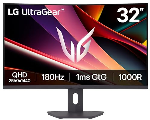 LG UltraGear 32G600A-B 31.5 Quad HD 180Hz FreeSync HDR10 Curved Gaming Monitor