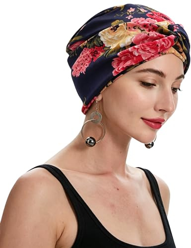 ZLYC Bonnet de chimiothérapie pré-noué pour Femme Turban léger | Extensible, fin, respirant, style minimaliste chic quotidien, brunch au bureau, balade en ville, couvre-tête décoratif
