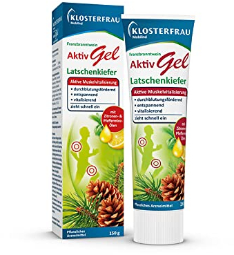 Klosterfrau Franzbranntwein Aktiv Gel Latschenkiefer | 150 g | belebt die Haut und unterstützt die Durchblutung | mit Campher und Latschenkiefer | entspannt & vitalisiert Gewebe durch ätherische Öle