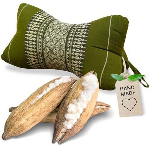 livasia cojín Cervical de Hueso - Ø 15x32cm - Cojín Cervical con Forma de Hueso, Cojín Bordado de sofá, Cojín de Lectura con kapok, para jardín/balcón, Cojín de Viaje Artesano (Verde)