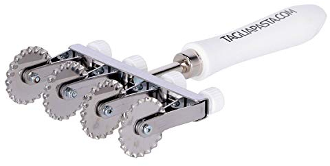 Rotella Tagliapasta | Taglia Pasta Sfoglia Fresca | Quattro Lame Dentate Regolabili in Acciaio Inox e Manico in ABS| Diametro 36mm | Tagliapasta.com [Made in Italy]