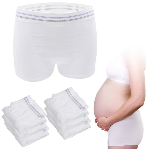 HANSILK Damen Wochenbett Unterwäsche, Weiß 6er Pack, XXL EU