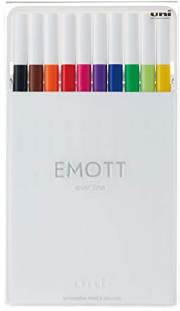 Emott Fineliner Pen Set #1, 10-Colors, Assorted