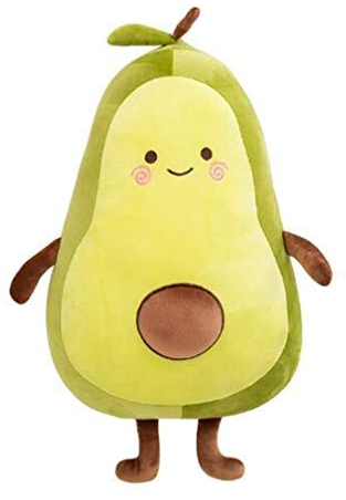 Nicole Knupfer Plüschtier Weiches PlüschKissen Kuscheltier Plüsch Qualität Avocado Kissen Puppe Rundkissen Dekoration für Schlafzimmer Wohnzimmer (45cm)