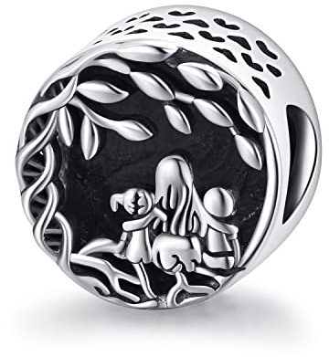 Pandora Charm Arbre de La Vie 925 Argent Sterling Famille Perle Charm Mère Fille pour Bracelet Pendentif Cadeaux pour Femmes Bijoux Fête des Mères
