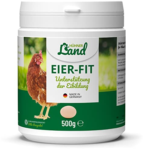 HÜHNER Land Eier-Fit für Legehennen 500g - Futterergänzung für Hühner, Legeleistung Zusatz für Hühner, Zusatz Eier, Eibildung, kräftiger Dotter, stabile Schale, gesunde Eier, Vitamine
