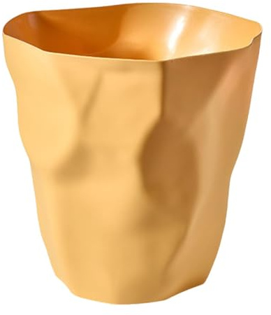 LOVIVER Kreativ Abfalleimer, Büro Mülleimer, Großer Papierkorb für Büro, Küche& Schlafzimmer, Büro Accessoires, Papiermülleimer, Gelb