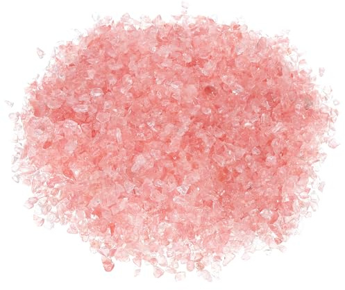 PATIKIL Grava de cristal decorativa de 450 g, 3-6 mm, cuentas de piedra con purpurina irregular, vidrio de fuego triturado para rellenar jarrones de manualidades, acuario, color rosa