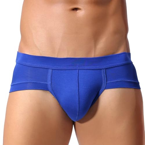 Men's Solid Color Comfortable Briefs Waist Underpants Thermal Underwear for Men Cold (BU1, XXXXL)