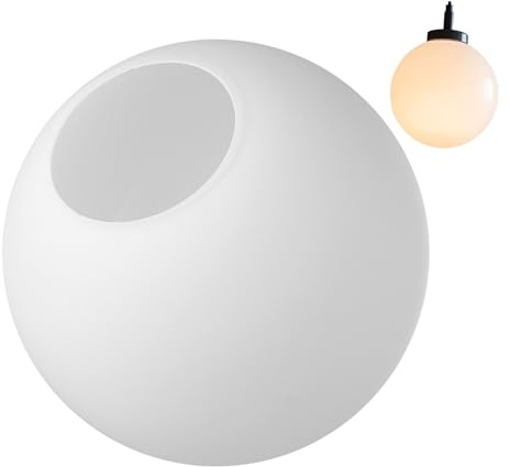 BESPORTBLE Tulipa Redonda white De Vidrio Para Lámpara - Pantalla De Globo De Cristal Esmerilado - Ideal Para Lámparas De Mesa y Apliques Diámetro De 15 Cm