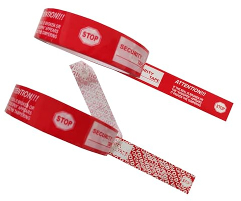 TSPC SECSEAL 2 Rolls,1 x55 Yards Total Transfer Tamper Evident Security Packing Tape Seals (Superior Tamper Proof with Thick Void Film)