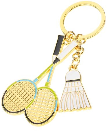 BESPORTBLE Llavero De Bádminton Artilugio Pepinillo Equipo Llavero Con Dije Deportivo Juguete Pelota De Billar Raqueta Bolsa De Tenis Baloncesto Grillo Pegatina Murciélago Rugby Rosario Metal
