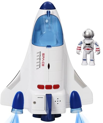 YULEYU Spaceship Toy Set for Boys Girls, Including Astronauts Figure | Astro Venture Playset, Indoor Play, Role Play, Science Learning, Imaginative, Birthday Gift for Children