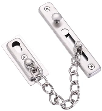 HUVZOR 1 pièce Chaîne de Porte de Sécurité Limiteur de Porte Étroit Verrou de Porte Anti-Vol à Ressort avec Vis pour Porte Interne à Domicile, Finition Brossée en Acier Inoxydable