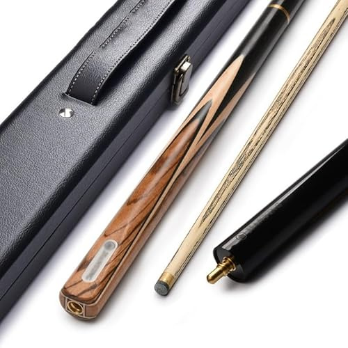 Generisch 57 Zoll handgefertigter Snooker-Queue mit Verlängerung und Etui, 3/4 geteilter professioneller Pool-Queue für Snooker und Billard