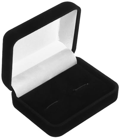 Healvian Scatola per Gioielli Vintage in Velluto Nero con Design Elegante, Organizer Versatile per Medaglie e Gemelli, per Scrivania in Ufficio o Casa