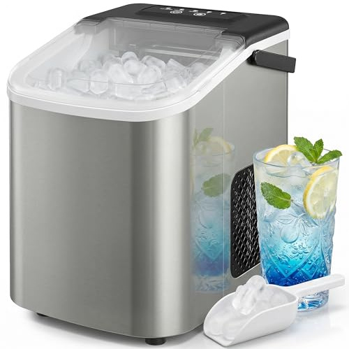 HOMCOM Macchina Ghiaccio 12kg/24h Autopulente Acciaio Inox 1.2L Argento