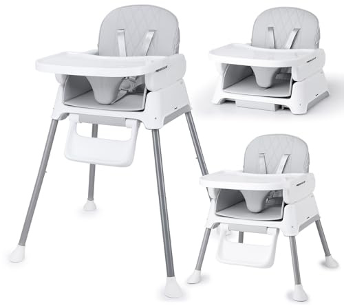 3 in 1 Baby High Chair, Bellababy Adjustable Convertible Chairs for Babies and Toddlers, Compact/Light Weight/Portable/Easy to Clean
