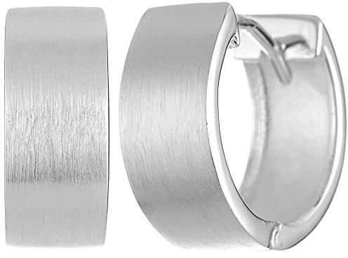 VINANI Klapp-Creolen aus 925 Sterling Silber I Nickelfreie Ohrringe für Damen I Rund mattierte Oberfläche mit Anlaufschutz I Allergikerfreundlich I Handarbeit in Juweliersqualität I CMB