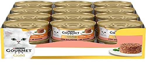 GOURMET Gold Cibo Umido per Gatti Adulti Tortini con Salmone 24 Lattine da 85g