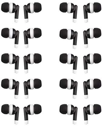 JustJamz Bulk Earbuds 100 Pack | Basic Ear Bud, Black Dot in-Ear Earphones, Disposable Headphones, Class Headphones Set for Students, Earphones for Class, Kids, Classroom, Library, Wired Earbuds