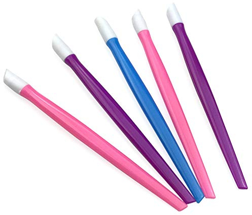 Warm Girl Nagelhautschieber aus Gummi, mit Kunststoffgriff, Nagelkunst-Werkzeug, Nagelhautschieber, Reiniger (zufällige Farbe), 10 Stück