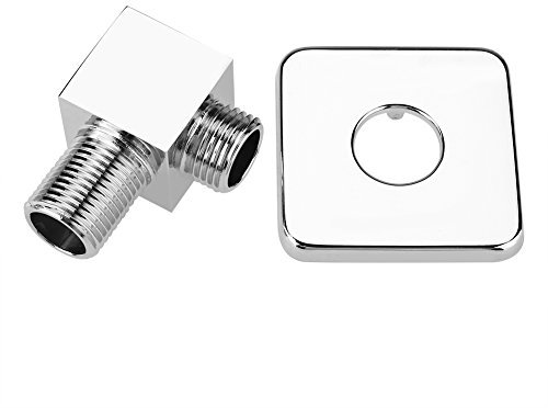 Válvula de Ángulo de Codo Montada en La Pared, G1/2 Codo de Salida de Ducha de Latón Macizo, Salida de Ducha de Mano Cuadrada Con Acabado Cromado, para Baño Doméstico Cocina Hotel