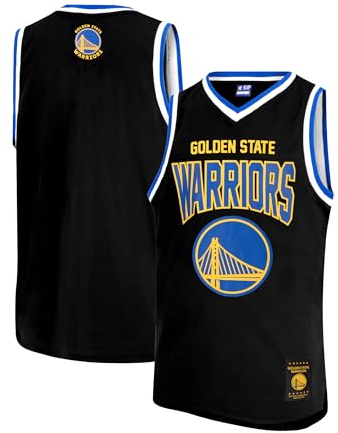 Ultra Game NBA Official Youth Sleeveless Mesh Tank Top Muscle T-Shirt, Golden State Warriors, Black, 8