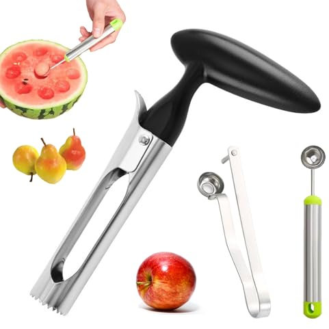 Frutta Levatorsoli, Levatorsoli per Mele, Rotonda Paletta per Melone, Snocciolatore per Olive, Togli Torsolo Mela in Acciaio Inox, Multifunzione Taglia Mele per appenderlo, Pera Core Remover Strumento