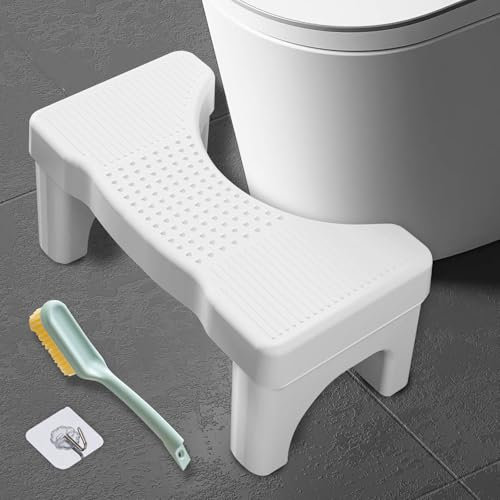 KIMIGO Toilettenhocker Erwachsene,Klohocker,Hocker Toilette mit Anti-Rutsch-Pads,Ergonomischer WC Hocker Tragbarer für Badezimmer für Bekämpft Verstopfung Blähungen und Bequeme Ausscheidung