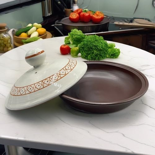 Tajine in Terracotta XL 32cm – Autentica Pentola Etnica Marocchina/Tunisina con Ebook Gratuito 1504251019