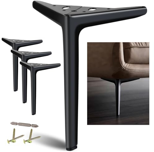 SunVFaFa 4 gambe metalliche nere 25cm ricambio per divani e tavolini