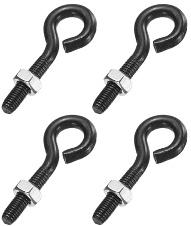 QUARKZMAN 4 Piezas Anillas Roscadas M6 X 30mm 304 Acero Inoxidable Anillas Negras Con Tuerca Para Colgar O Fijar Cables