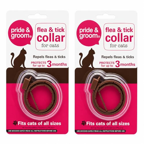 2 x Cat Flea & Tick Collar – Insect Repellent Collar for Cats, Helps Protect Against Fleas & Ticks, Long Lasting Up to 3 Months, Adjustable Collar for Cats