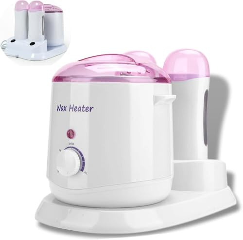 Calentador de cera 3 en 1, 800 ml, control de temperatura, máquina de fusión de cera ajustable, calentador de cera profesional para depilación de piernas y cuerpo, mujeres y hombres